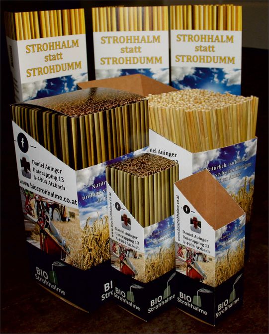 Bio-Strohalme Verpackung