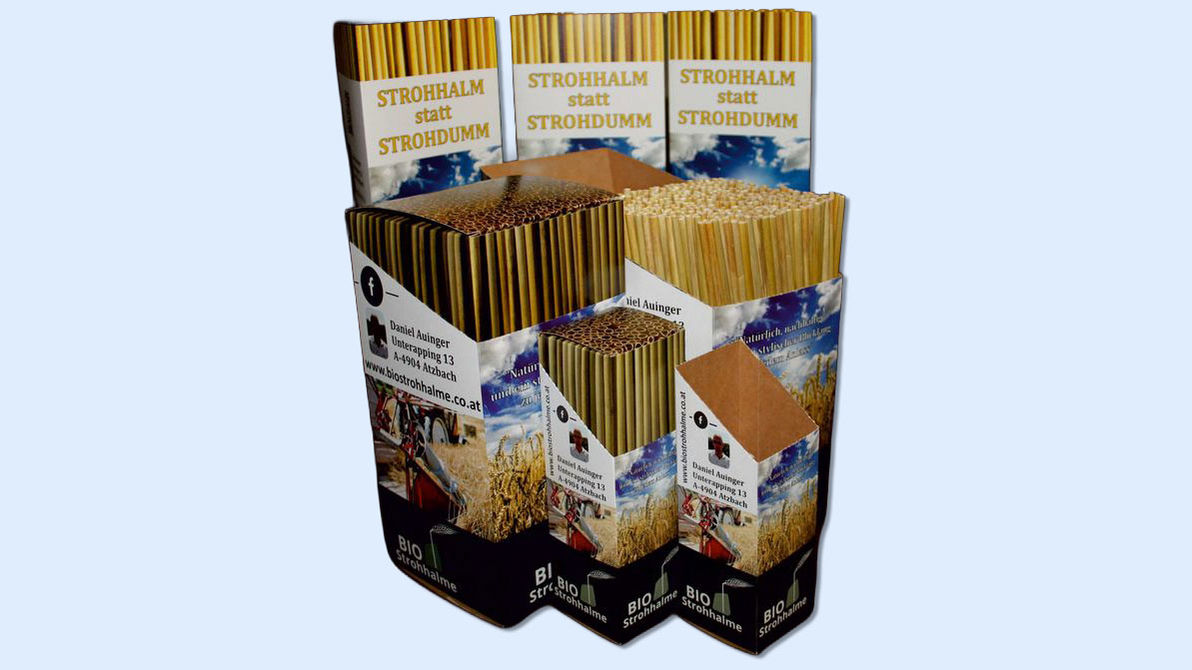 Bio-Strohalme Verpackung