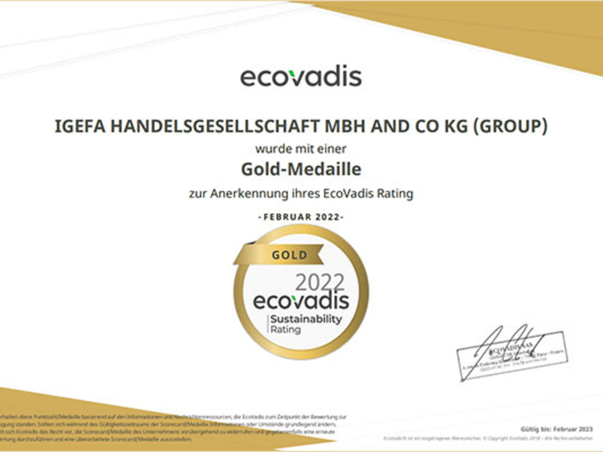 EcoVadis CSR Gold 2022