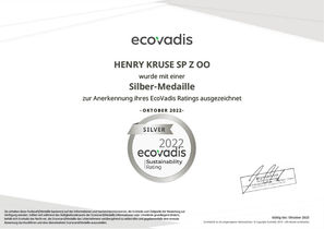 HENRY_KRUSE_SP_Z_OO_EcoVadis_Rating