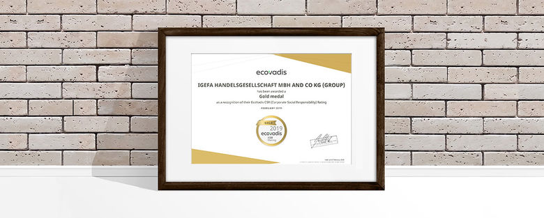 EcoVadis Zertifikat Gold Status für igefa